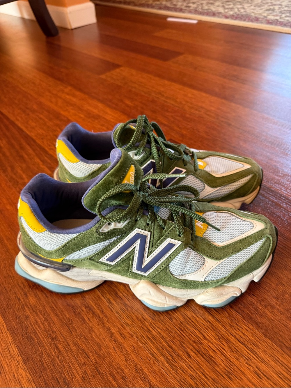 New Balance Men’s Green, White & Yellow Athletic Sneakers